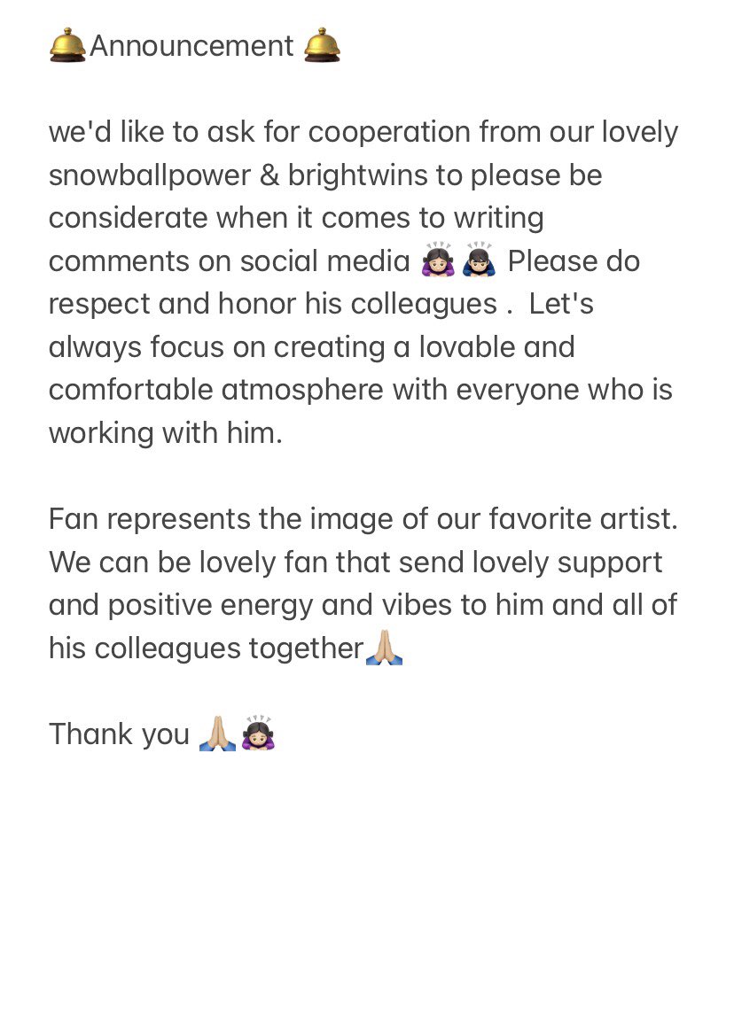 We’d like to ask cooperation snowballpower and BrightWins fans to please be a lovely fans 
🙇🏻‍♀️🙇🏻‍♀️🙇🏻‍♀️🙇🏻‍♀️🙇🏻‍♂️🙇🏻‍♂️ 

#winmetawin 
#snowballpower