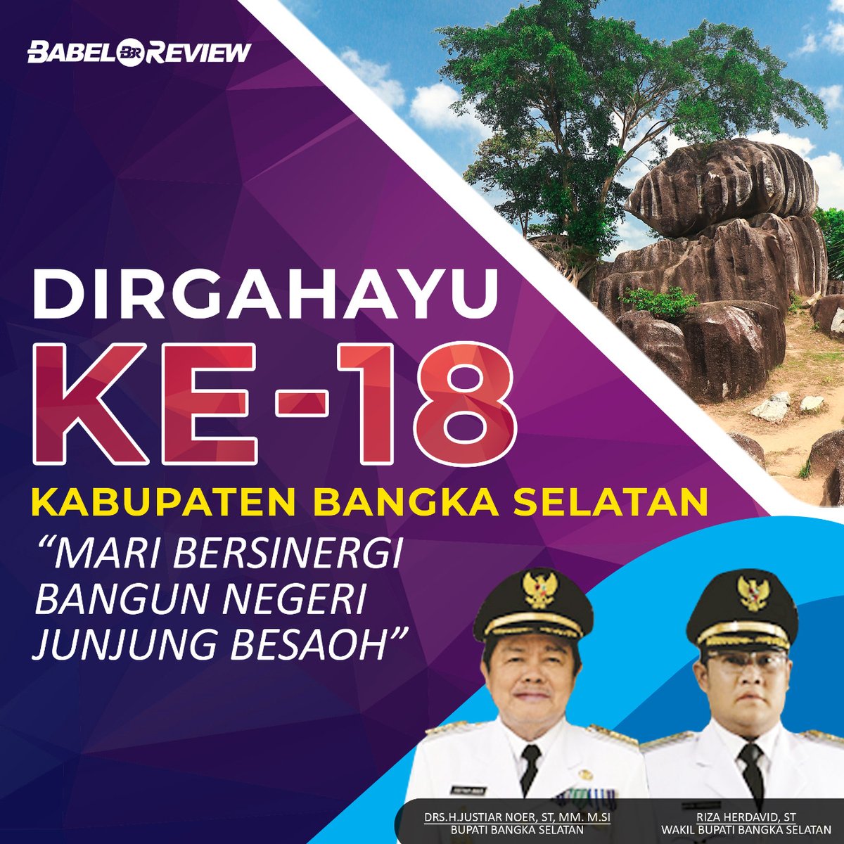 babelreview's tweet photo. Dirgahayu Ke 18 Kabupaten Basel.
Mari Bersinergi Bangun Negeri Junjung Besaoh.
#toboali #bangkaselatan #hutbasel #tcof #explorebangkabelitung https://t.co/zRnwcFSVox