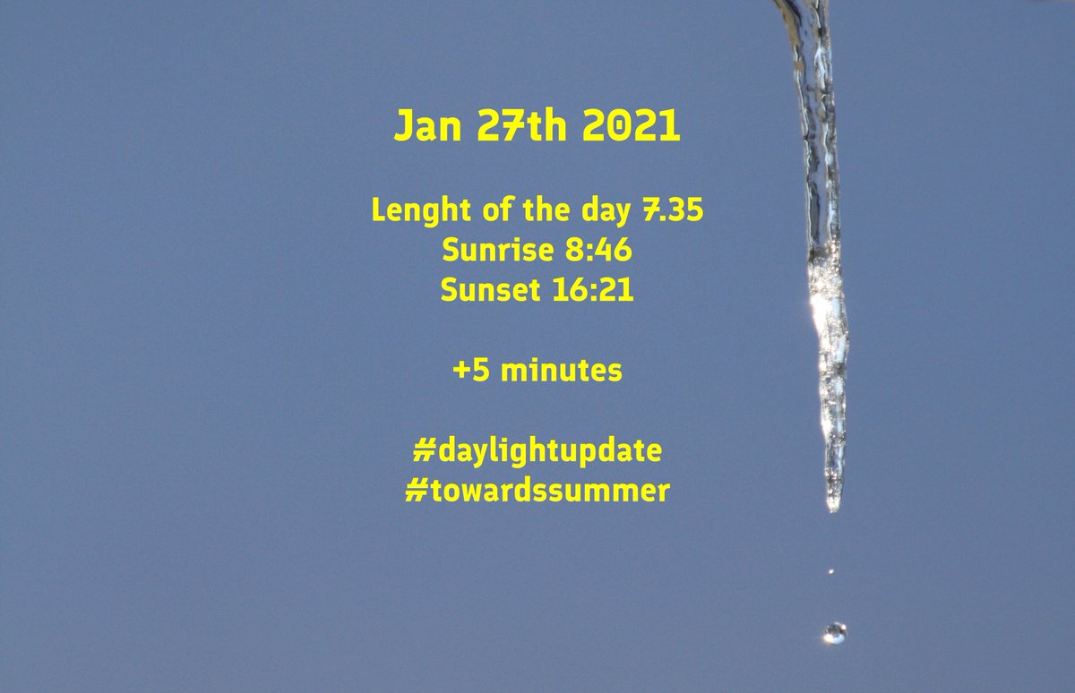 saarikko's tweet photo. Kohta on aika sille, kun jääpuikon päästä voi vangita hetken, jolloin putoava pisara heijastaa kevättalven aurinkoa.
Tartu hetkeen ja sen hyviin puoliin.
#daylightupdate #towardssummer https://t.co/X6e0fGrunM