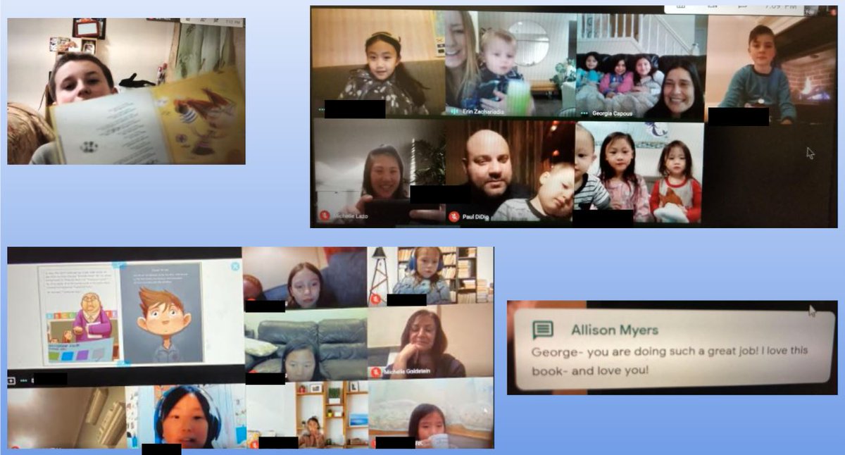 159StdntCncl's tweet photo. Virtual Pajama party!  So much fun listening to a story while eating milk and cookies!  So proud of our SC representatives. @PS159_Q @ps159pta https://t.co/VDNbQlY0ES