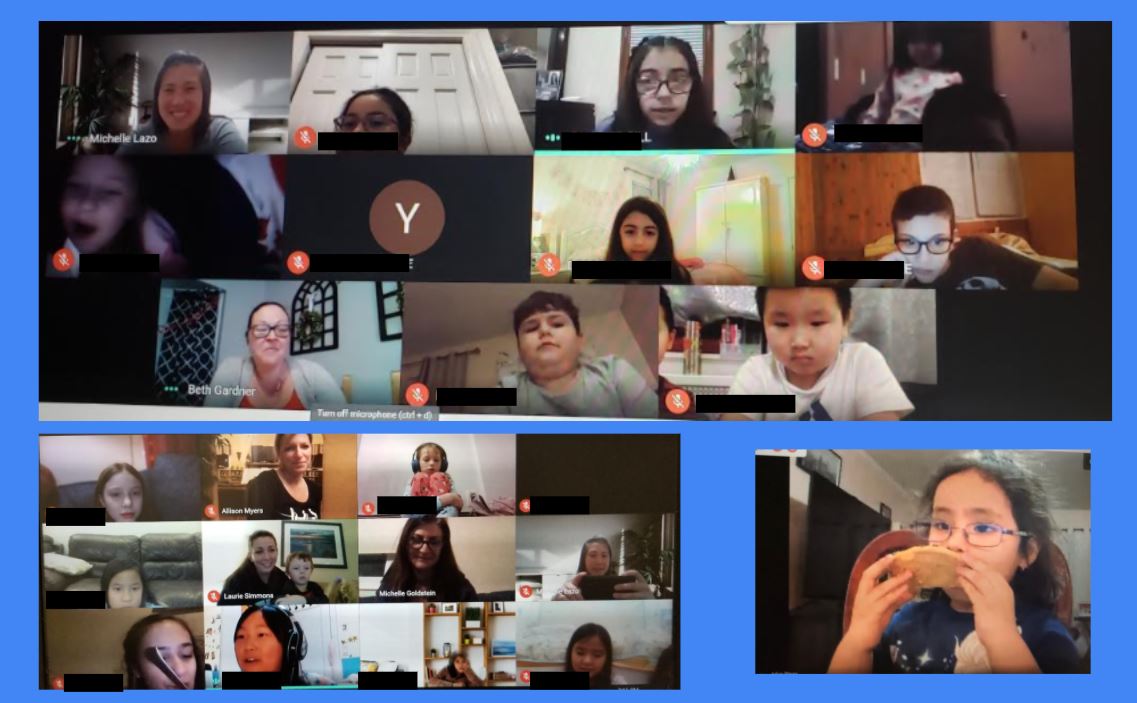 159StdntCncl's tweet photo. Virtual Pajama party!  So much fun listening to a story while eating milk and cookies!  So proud of our SC representatives. @PS159_Q @ps159pta https://t.co/VDNbQlY0ES