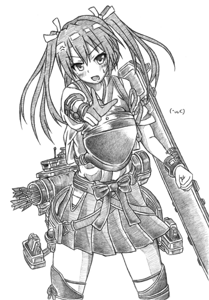 #線画と塗った後を見せてください
 瑞鶴 ズイ₍₍(ง˘ω˘)ว⁾⁾ズイ 