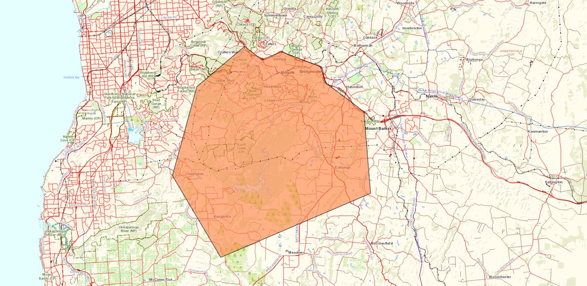 JenHogben's tweet photo. Thread. More thoughts on a #bushfireplan. This map is from 2 days ago, we live between the orange zone and the Happy Valley reservoir, in the outer suburbs. We used to think we were in a safe area, but with #climatechange weather conditions are unpredictable. https://t.co/2a3w2BCw1e