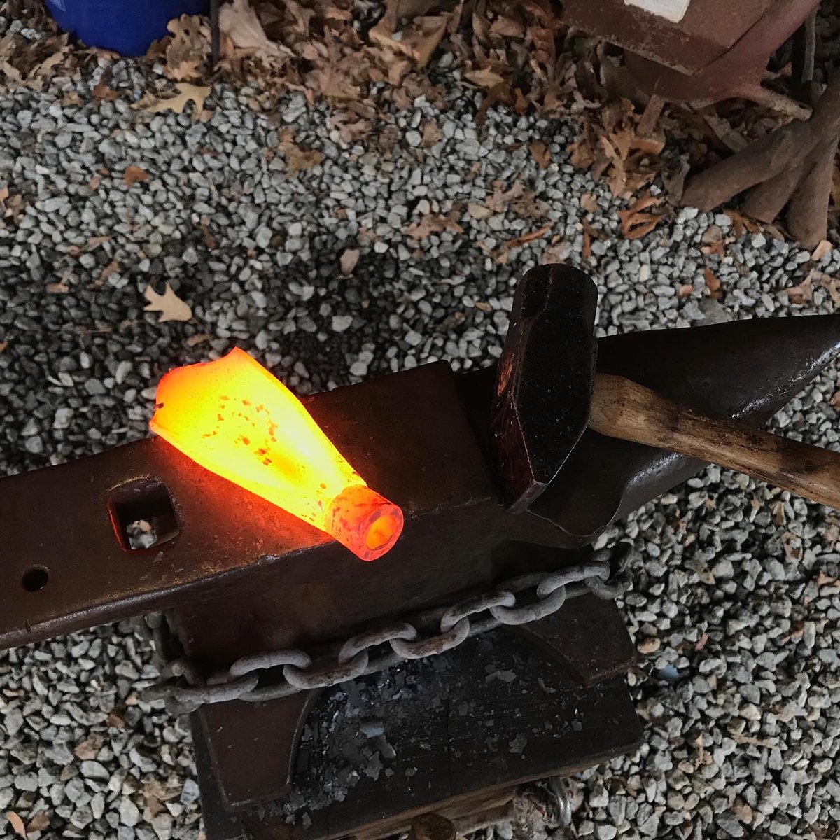 ShaneClaiborne's tweet photo. It was a good day at the forge. I have a pile of donated guns I’m turning into shovels. And I’m loving it. https://t.co/6fH9KizbTj