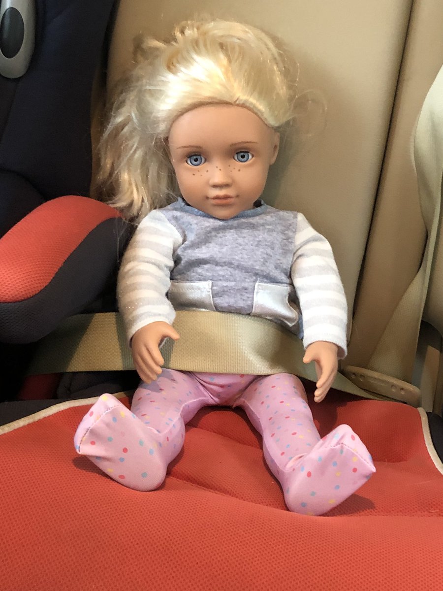 She has her own booster seat in the car of course.  #Ogdoll  #targetOG  #ourgenerationdoll