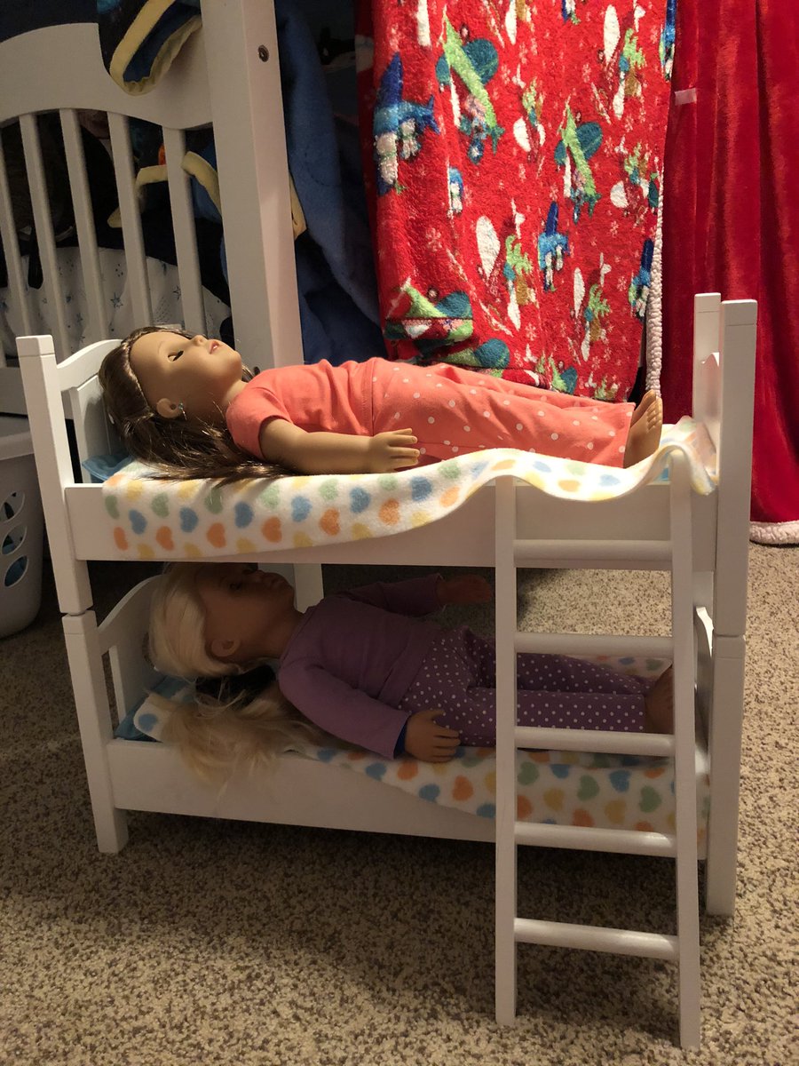 For Christmas he adopted the American Girl doll, Joss, who has a hearing aid. He promptly renamed her to Clarice. He also received bunk beds for his two girls so Grandma could have her laundry basket back.  #Ogdoll  #targetOG  #ourgenerationdoll  #agdoll  #ag  #americangirl  #agjoss