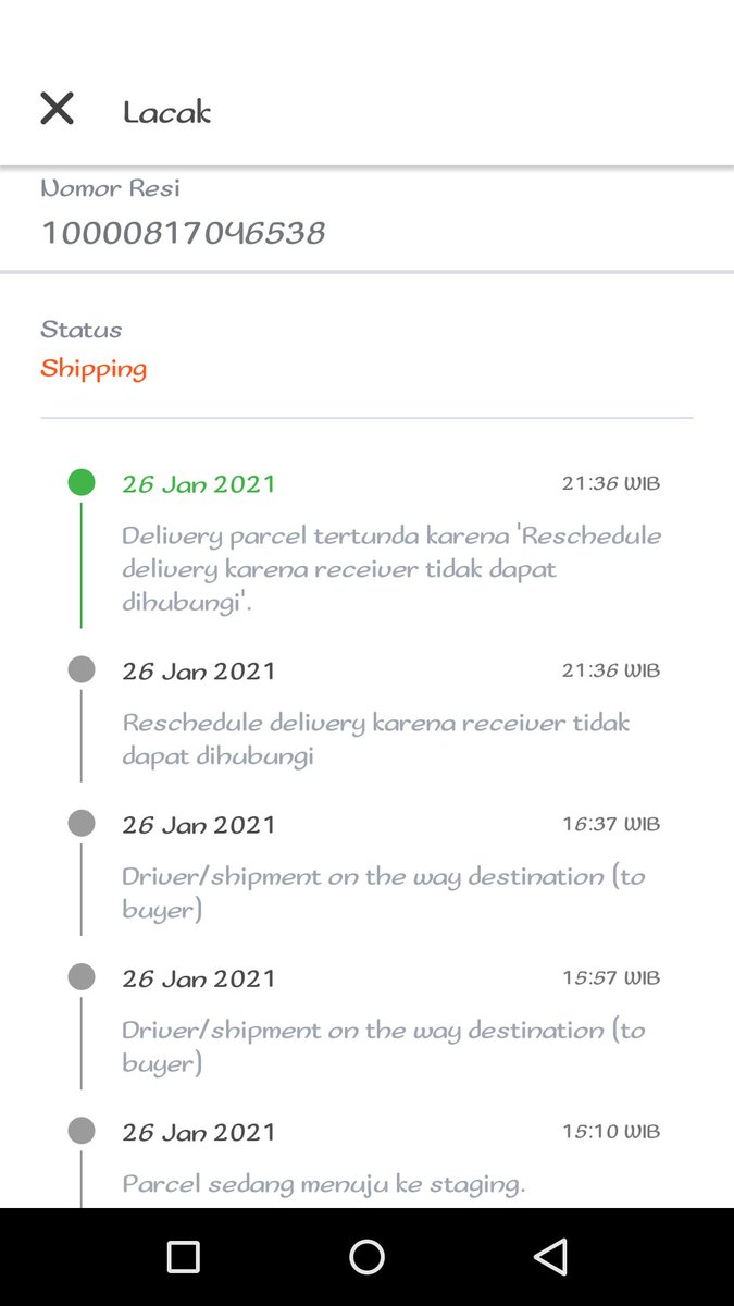 Gupraz's tweet photo. @anteraja_id bisa bantu cek resi 10000817046538, kenapa di reschedule, padahal penerima ada di tempat 24 jam. Tolong proses secepatnya. https://t.co/M6w7SS4hsx