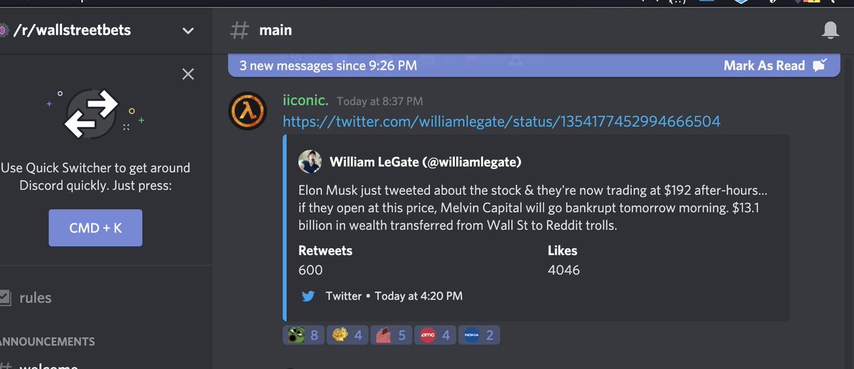 Oh, lord… the Wall Street Bets Discord channel has found my Twitter.