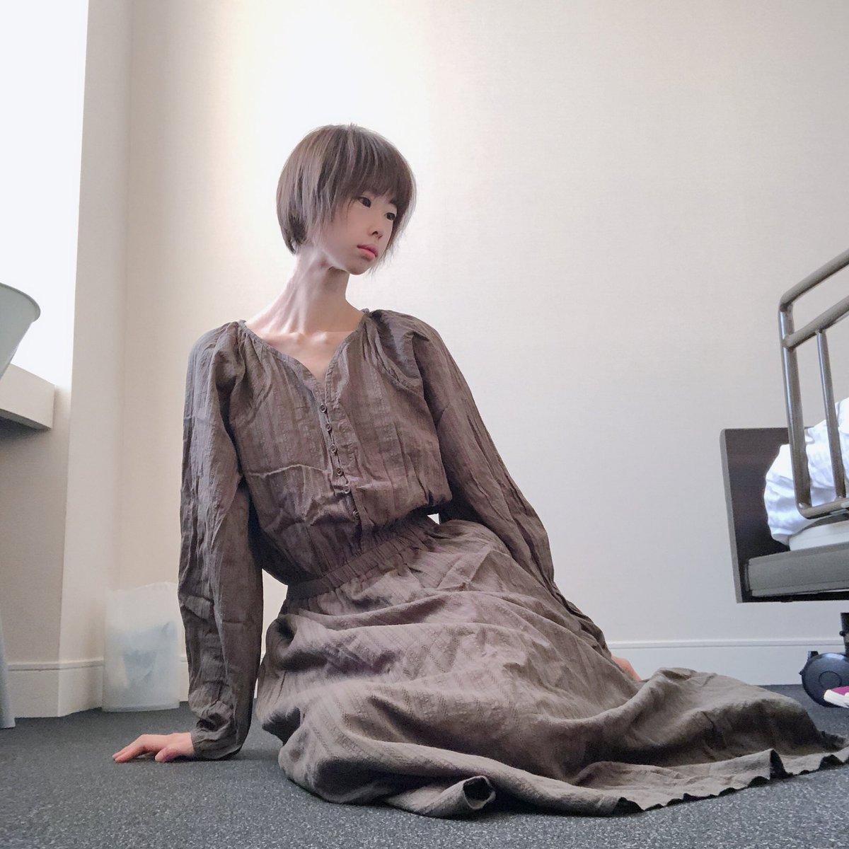 りな くろねこ 今日はグレイルのワンピ ふわっとしてて締め付け感もなくてとっても着やすい ドビーストライプvネック ワンピース Grl様様だぁ Grl Grlコーデ グレイルコーデ