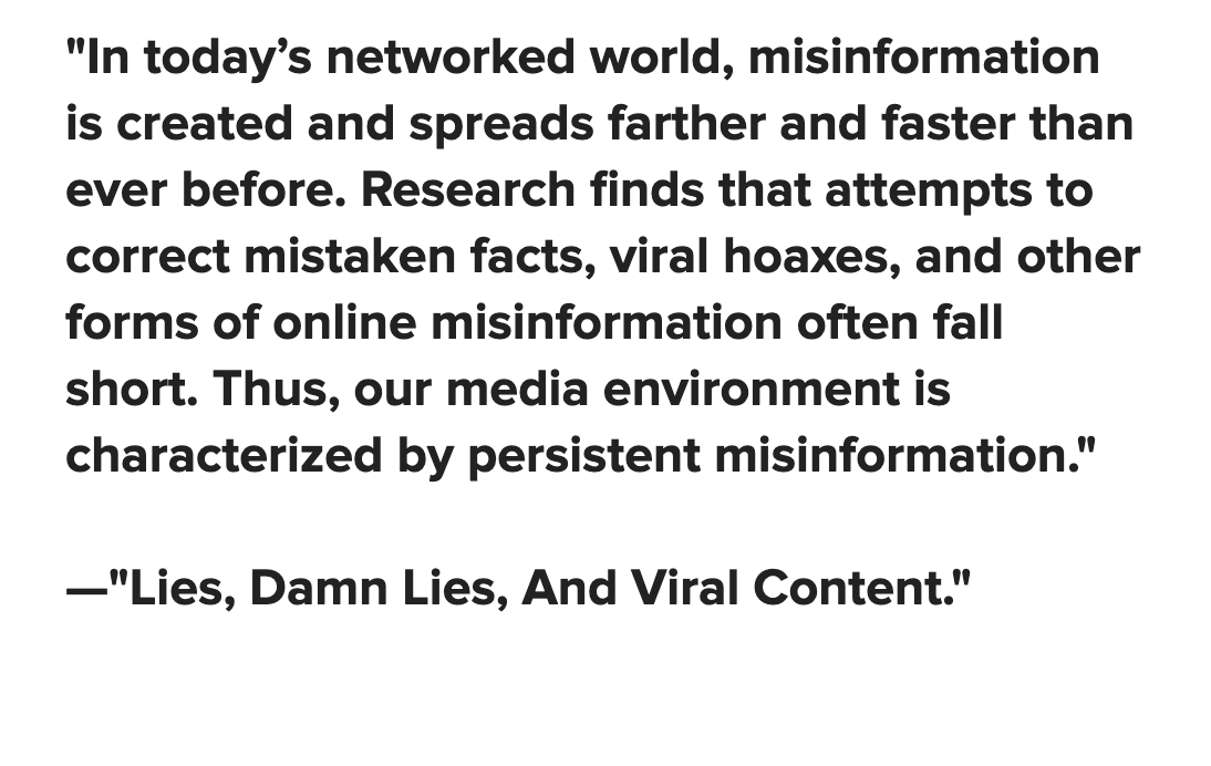 I told the story of Rehana in my 2015 study, "Lies, Damn Lies and Viral Content," which info for this thread is taken from. It was an early study of viral hoaxes and our polluted information ecosystem. This is from the end section of my Rehana case study. I guess it holds up.