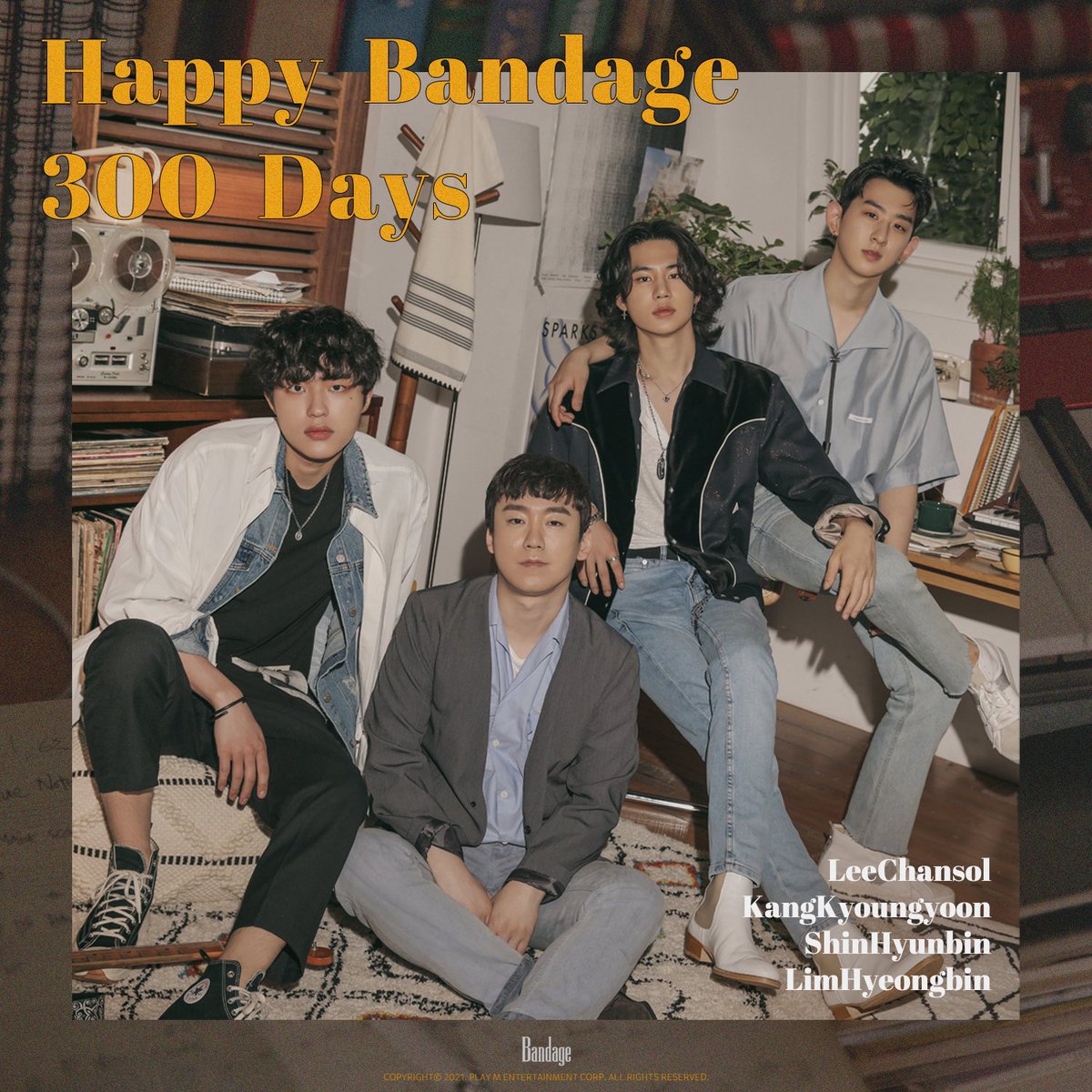 band_bandage's tweet photo. [🎉]

🧡Happy Bandage 300 Days🧡
밴디지가 데뷔 300일을 맞이하였습니다🎉
항상 밴디지의 곁에서 함께해 주시는 팬 여러분 감사합니다💛

#Bandage #밴디지
#이찬솔 #강경윤 #신현빈 #임형빈 https://t.co/g1uJLZQA7P