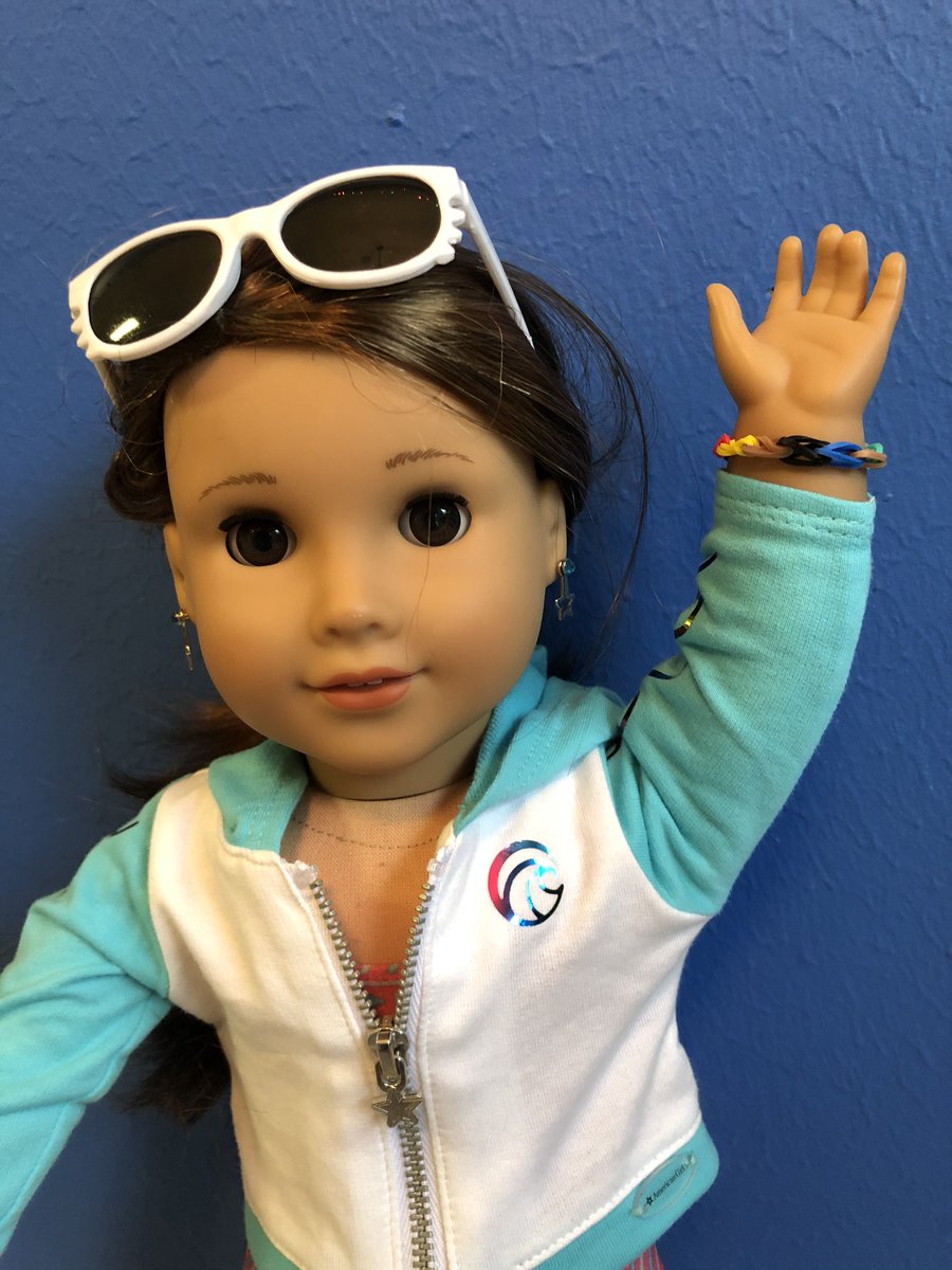 Yesterday he made Clarice a surf sister bracelet. Because. Of course.  #ag  #americangirl  #agdoll  #agjoss now he plans to make his friends and cousin matching bracelets for th and their dolls as Valentines Gifts.