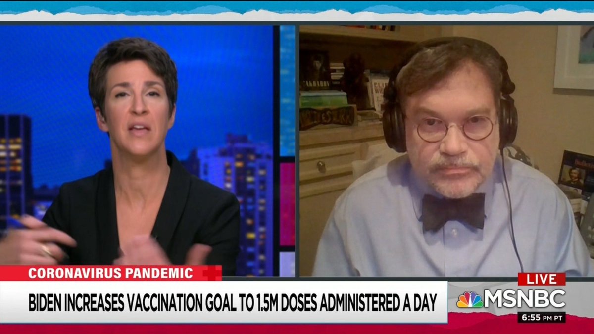 Many thanks ⁦ @maddow⁩ for hosting me tonight explaining how the Biden Admin has set forward a necessary and ambitious plan to vaccinate the American people, but why we must move up the time frame to provide 0.5 billion immunizations by late spring or early summer