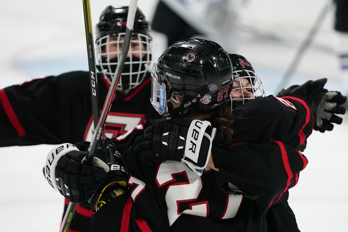 rickolson77's tweet photo. Eden Prairie beat Buffalo 6-0 tonight; Eagles goalie #30 Molly Goergen gets a shout out for her shutout. In the 3rd, #27 Dani Benson scored the Eagles 5th goal and gets a big celebratory hug from #5 Jenna Reuben. #20 Haley Schiel gets her 1st varsity goal to cap the scoring. https://t.co/JriJY0HU8B