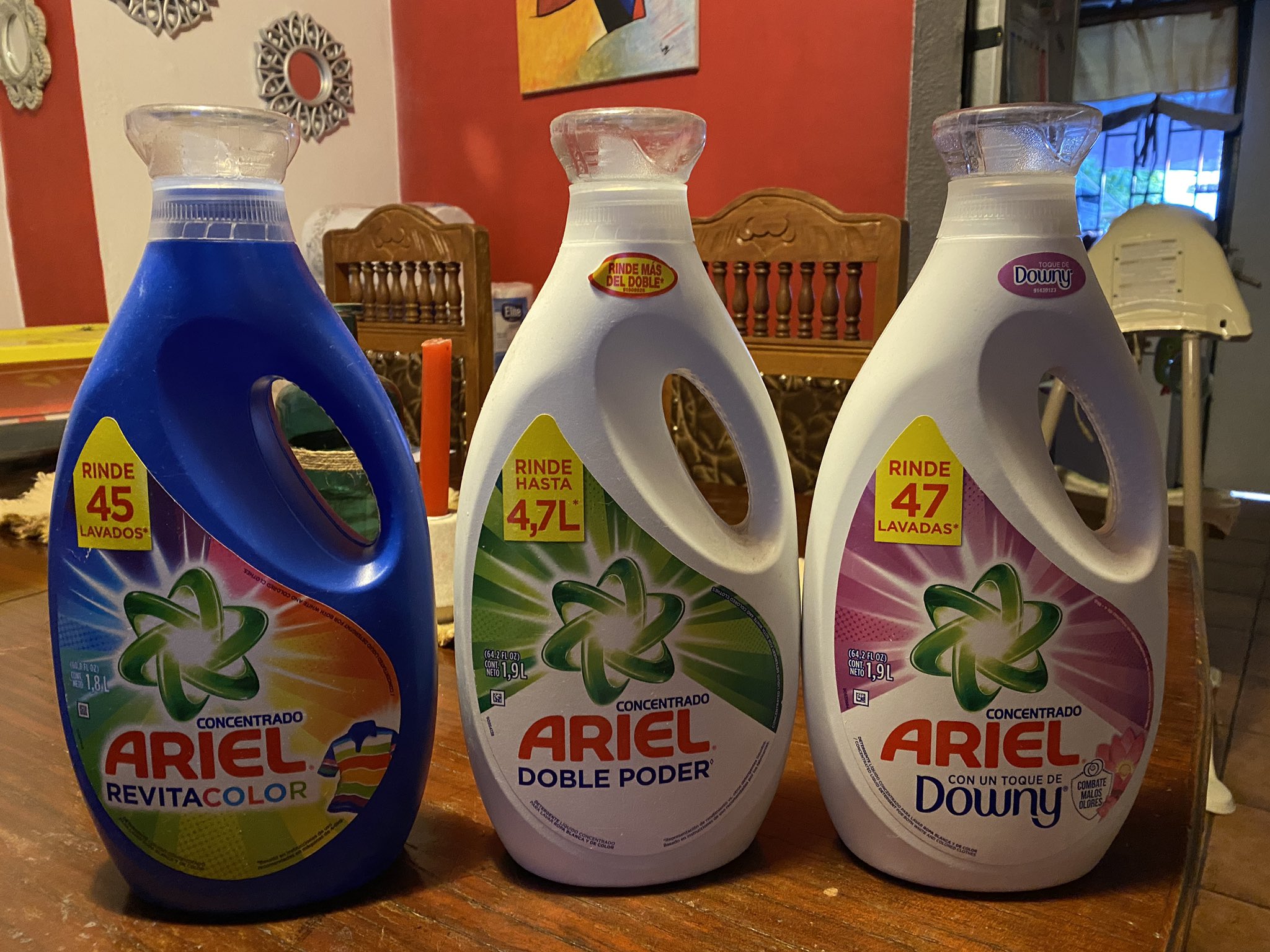 2X ARIEL DETERGENTE CONCENTRADO DOWNY LIQUIDO DETERGENT - 2 de 3 LITROS c/u