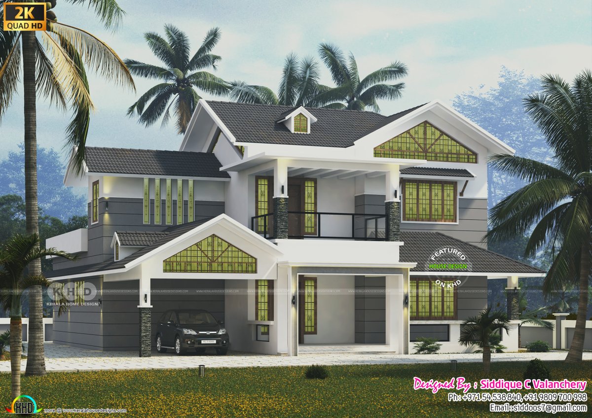 Residential villa design in 2390 sq-ft https://t.co/H6o63iKUtG #house  #housedesign #villa #homesweethome #homedesign #Homes #homeinspiration  #homeideas #keralahome #keralahomedesign #keralahousedesign, image size:1200x848