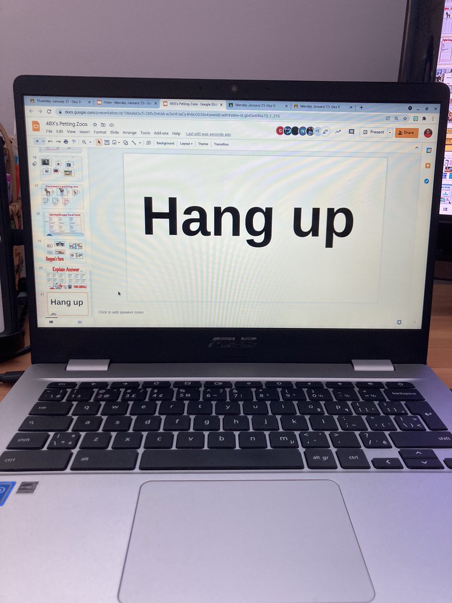 LaveryPaula's tweet photo. The message you find, mid-lesson, 
in a shared slideshow from a student, when you didn’t realize your sound stopped working and you can’t hear the kids anymore 🤦🏻‍♀️ @MountRoyalPS  @PeelSchools #distancelearningproblems https://t.co/3cedFNZTfl