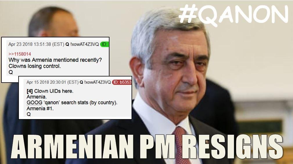 Remember when the Armenian Prime Minister resigned 1 week after Kew mentioned him?