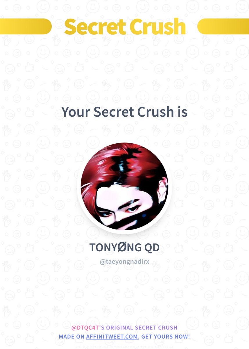 ✨ Secret Crush

taeyongnadirx secretly loves you! 😳
Who loves you in secret?

➡️ affinitweet.com/secret-crush
