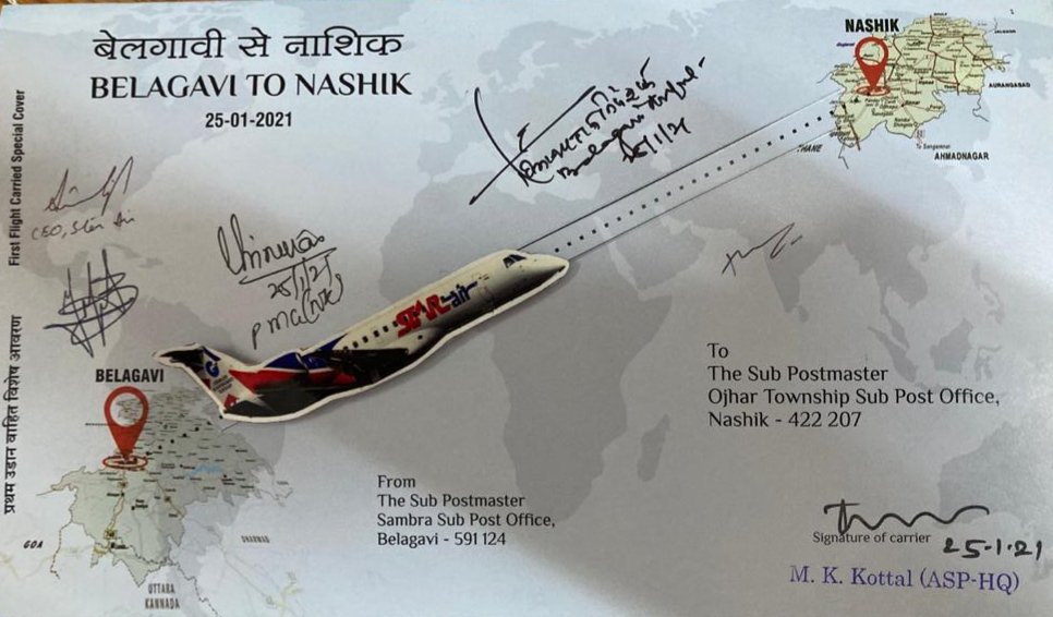 aaiblgairport's tweet photo. 2/3)Release of FIRST FLIGHT Carried SPECIAL COVER from Belagavi to Nashik:Event Started with Lamp lighting,Cake Cutting by PostMaster General Madam,Airport Director &amp; CEO, @OfficialStarAir 
on 25th jan,21at Belagavi Airport.
@AAI_Official
@MoCA_GoI @ushapadhee1996 @CPMGKARNATAKA https://t.co/nTQgkYr3uO