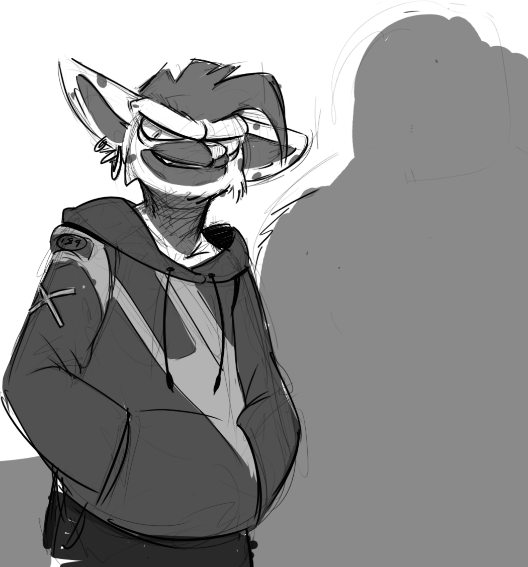 Radelart's tweet photo. playin around w/ some design. getting into the habit of posting more even if it's not a full pic 🙂! #furry #hyena https://t.co/ZUoiqJLjyh