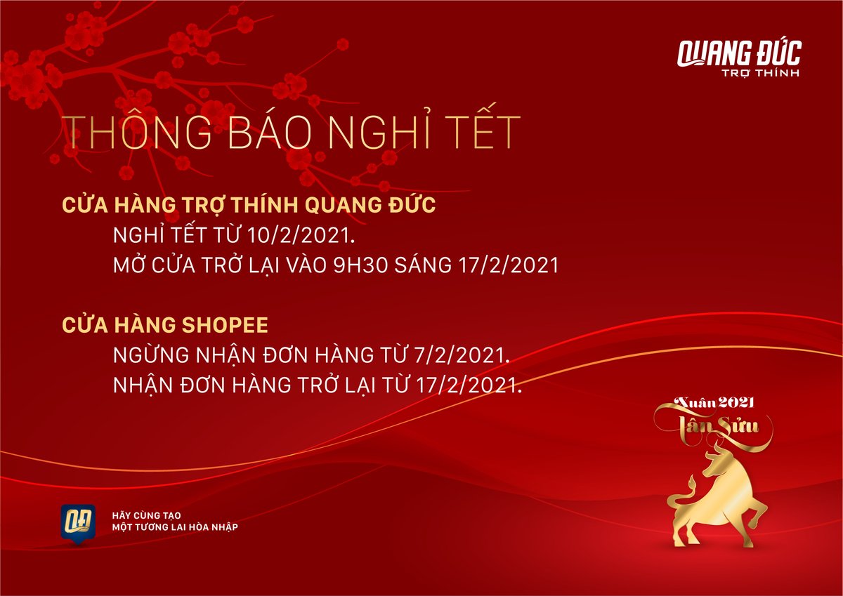 ttquangduc's tweet photo. Nhân dịp năm mới, Trợ Thính Quang Đức xin chúc quý khách hàng một năm mới an khang, thịnh vượng, hạnh phúc đầy niềm vui và may mắn.

https://t.co/ytP5Iw7GKc https://t.co/cvDXK1IafZ