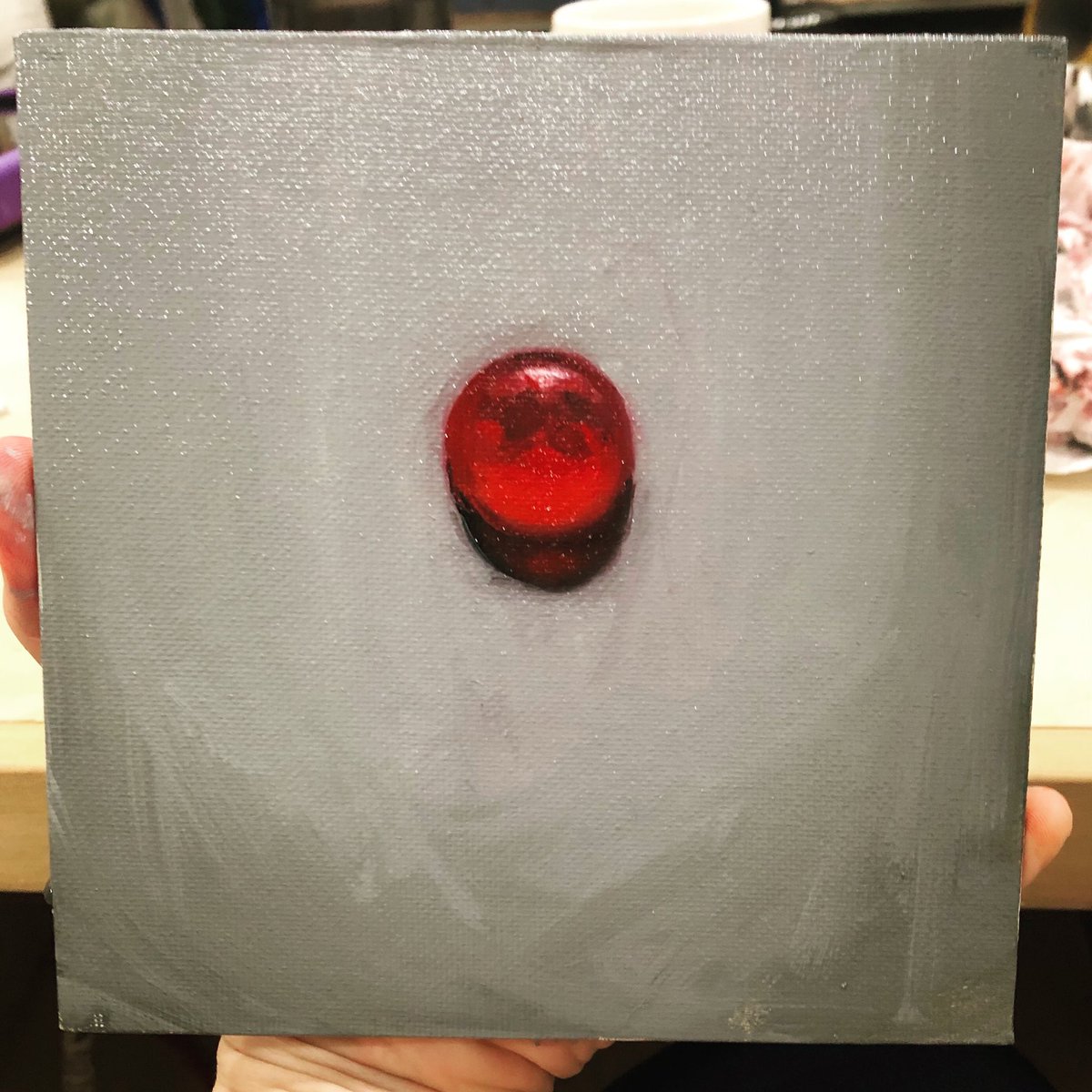 BhiveBeliever's tweet photo. My afternoon warm up was to copy a painting by #andrewcadima Do not be deceived, this little dot was deceptively challenging and took the better part of an hour to complete. The original artist makes it look easy, of course. #oilpainting #fineart #smallstudy #artiststudy https://t.co/CsSeJOI8Ns