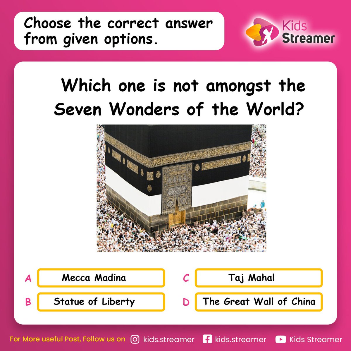 KidsStreamer's tweet photo. Answer the question in the comments sections

#Facts #factstoknow #world #largest #tour #FactsOnly #factsoflife #factsleli #factsteacher #factsaboutmes #knowledgeeconomy #knowledgeexpansion #knowledgeforaction https://t.co/u6RaK62dz3
