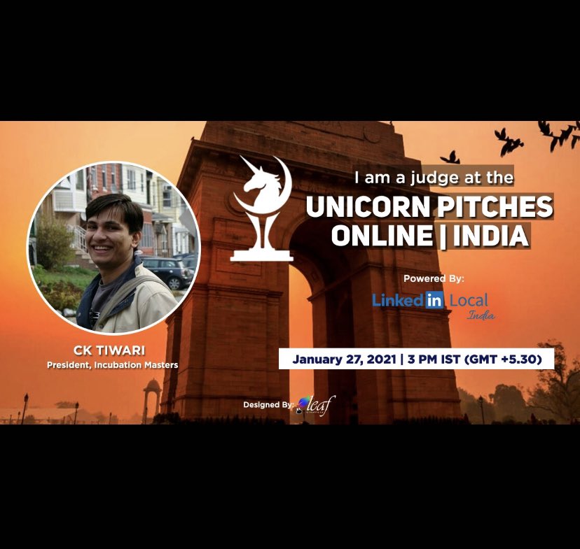 imcktiwari's tweet photo. #StartupPitching #Funding

I will be in a #Jury Board today at Unicorn Pitches - #India powered by #LinkedInLocalIndia. 

Join me as I judge #Startups from INDIA #PITCHLIVE &amp; fight it out for the top spot.

 #incubationmasters #cktiwari #innovation #Entrepreneurship #wednesday https://t.co/tuEzrbC78I