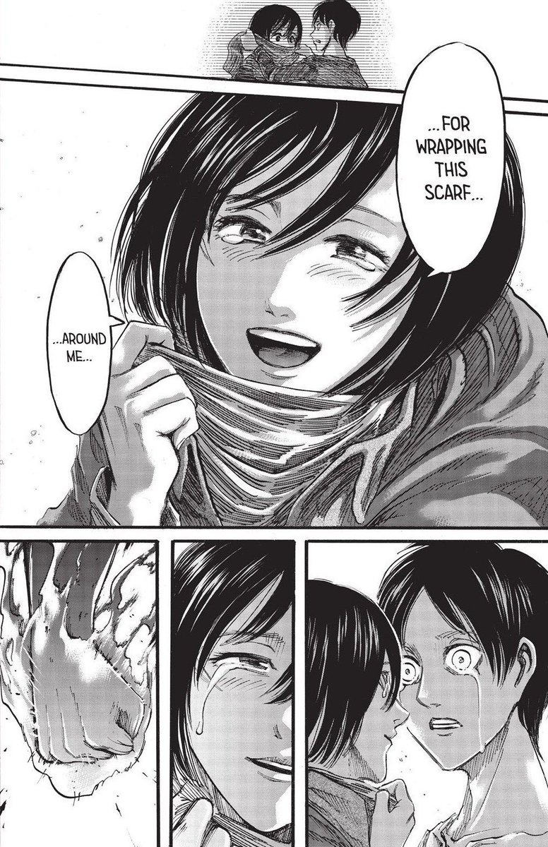 he’s ready to give up, he feels like a failure and then she tells him that’s not true. she thanks him for saving her life and wrapping his scarf around her and teaching him how to live. she then seems to pull in to kiss him, and that’s when his own promise happens