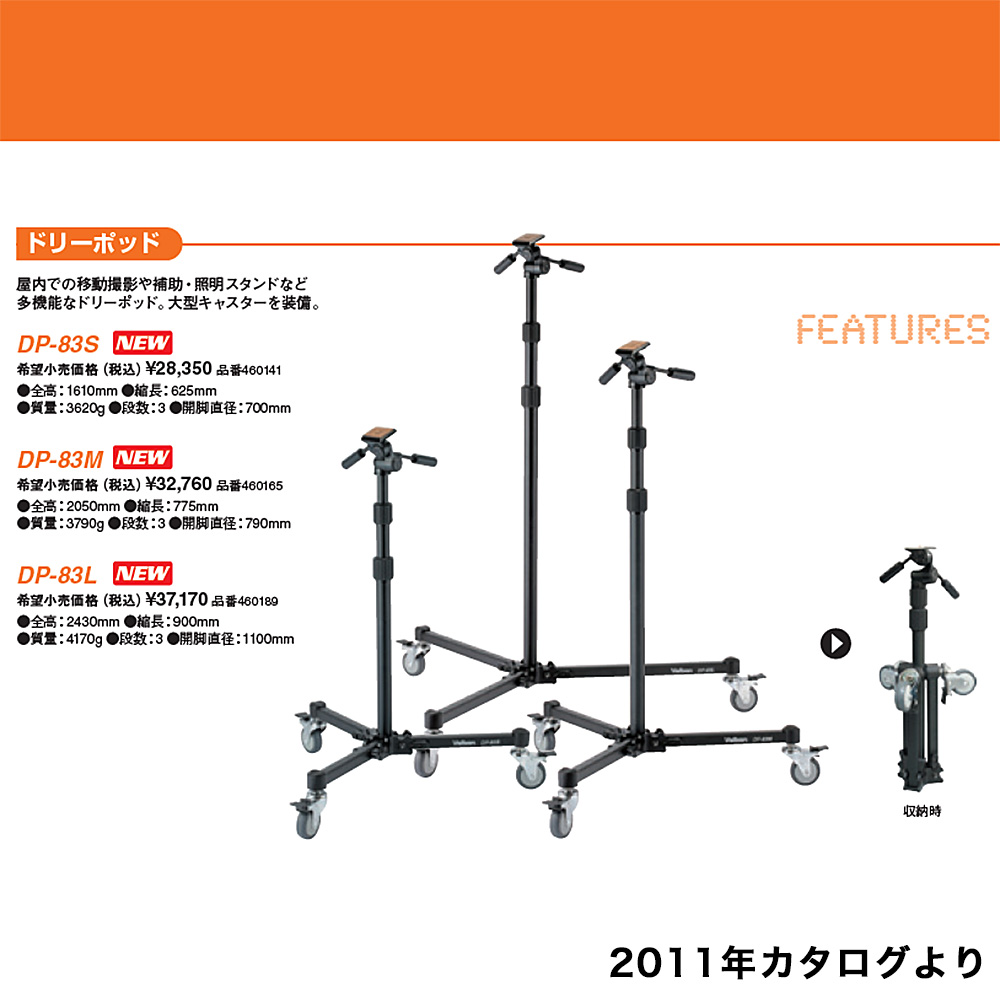 数量限定価格!! Velbon ベルボン ドリーポッド DP-83SV4ユニット他カスタム仕様