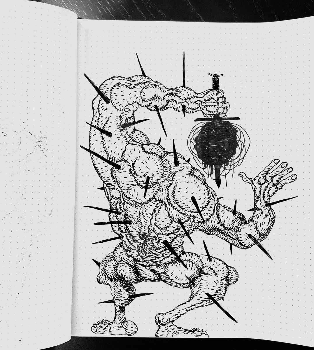 Might do a bigger version of this if I get the time/paper idk #sketchbook #penandink