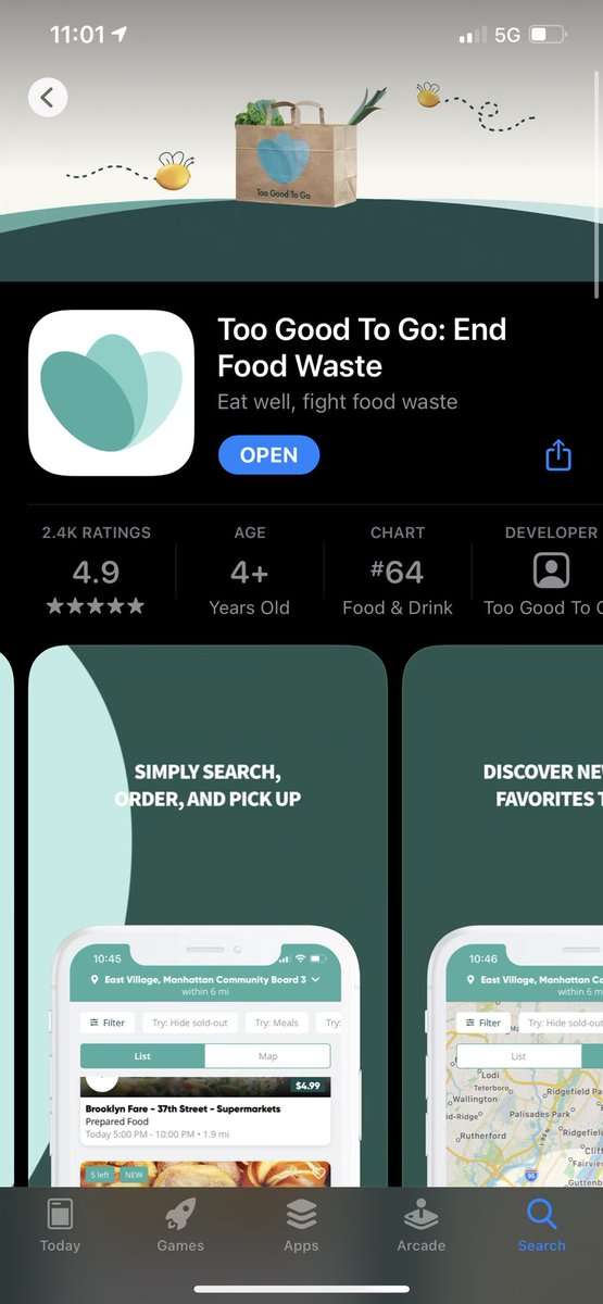 tayallard's tweet photo. hi this isn’t an ad or anything I just think it’s cool. if you live in or near NY or Europe this app connects you with restaurants who are going to throw their left over food out at the end of the day. it’s very cheap and helps cut down on food waste!! https://t.co/h6L2eGCn5I