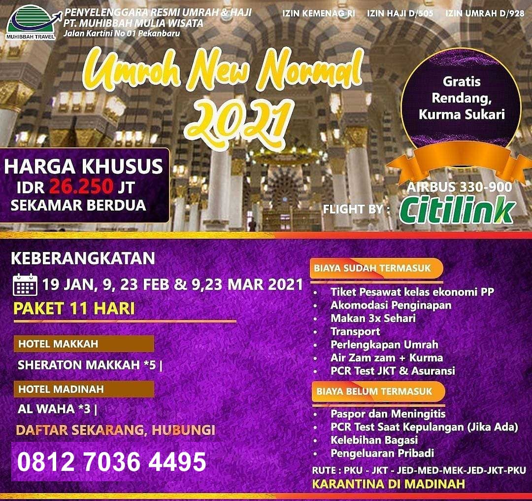 pekanbaru's tweet photo. Paket Umroh Muhibbah Travel Pekanbaru awal tahun 2021

https://t.co/Sq8B1WbnPp

#umroh #umrah #muhibbahtour #muhibbahtravel #umroh2021 #umrah2021 #newnormal #umrohpromo #promoumroh #umrahpromo #umrohpromo https://t.co/TbPyUfRrdv