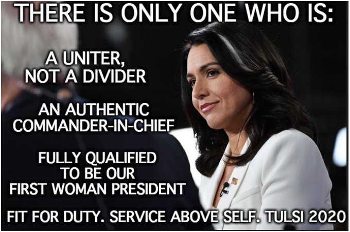 quantify88faith's tweet photo. @BuckSexton #StandWithTulsi #TrueLeadershipForAll #PeopleOverPolitics #UniteTheDivides #Tulsi2024 @TulsiGabbard ~ https://t.co/sp5JqgLotl
