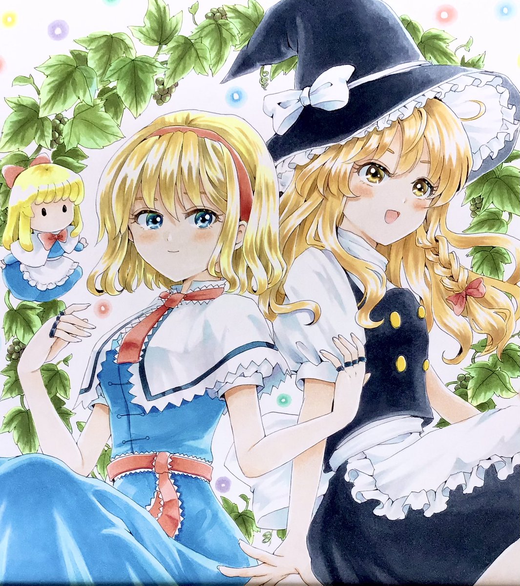 ぽぽ太郎 まりあり コピック アナログイラスト 東方