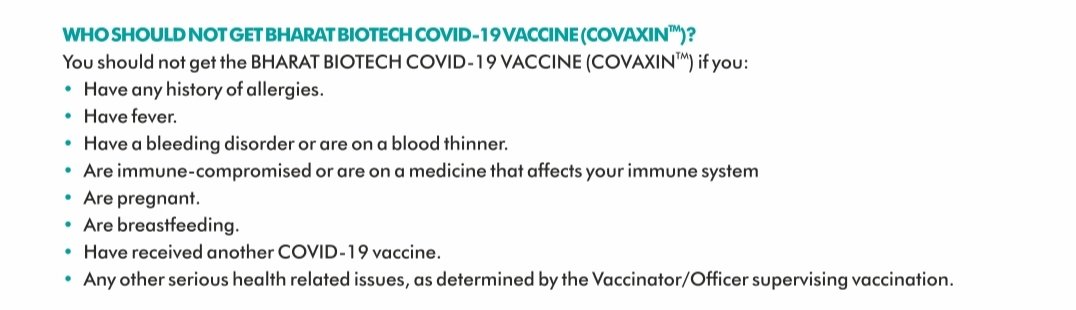 In this context, important to ask Why Covaxin advisories are more restricted regarding eligible Candidates than actual Clinical trial exclusion criteria.