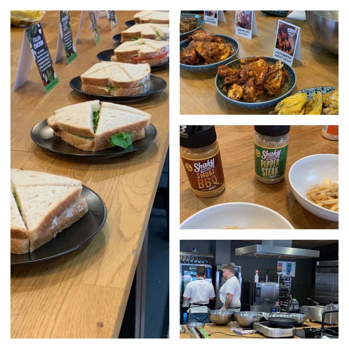thechefconcept's tweet photo. Great Day in the Food Equity Group test kitchen learning and of course sampling  these sticky and addictive wings, wicked sandwich fillings and chip seasonings.   
#food #eat #sandwich #wings #itsallintheconcept #foodservice #thechefconcept #hospitality https://t.co/oJ8nx4tNHV