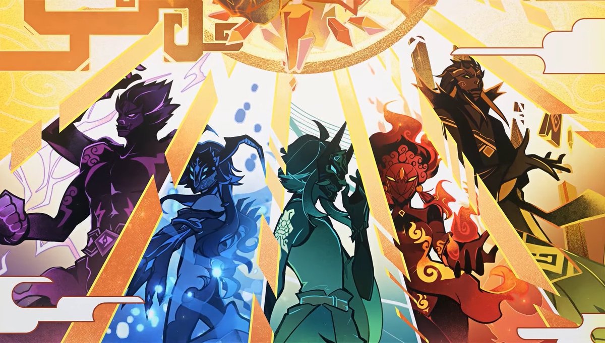 SorasmallsSky01's tweet photo. ITS THE YASHKA!!!! They all look so awesome. Also but all of them fought each other besides xiao for the blood shed so I guess they lost it.. Xiao was really going through it. 🌀🔥💧⚡🌕 #GenshinImpact #原神 #Xiao #yashka https://t.co/7gMB2vBsUt