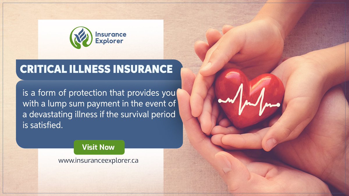insuranceexpl's tweet photo. Critical illness insurance is a form of protection that provides you with a lump sum payment

Contact us:
Phone: 1-647-928-1565/ 1-866-368-4544 ( Toll free)
Email: info@insuranceexplorer.ca

visit us @ https://t.co/06jrGHkKP5

#insuranceexplorer #carinsurance #car #brakes https://t.co/kM4GrddF60