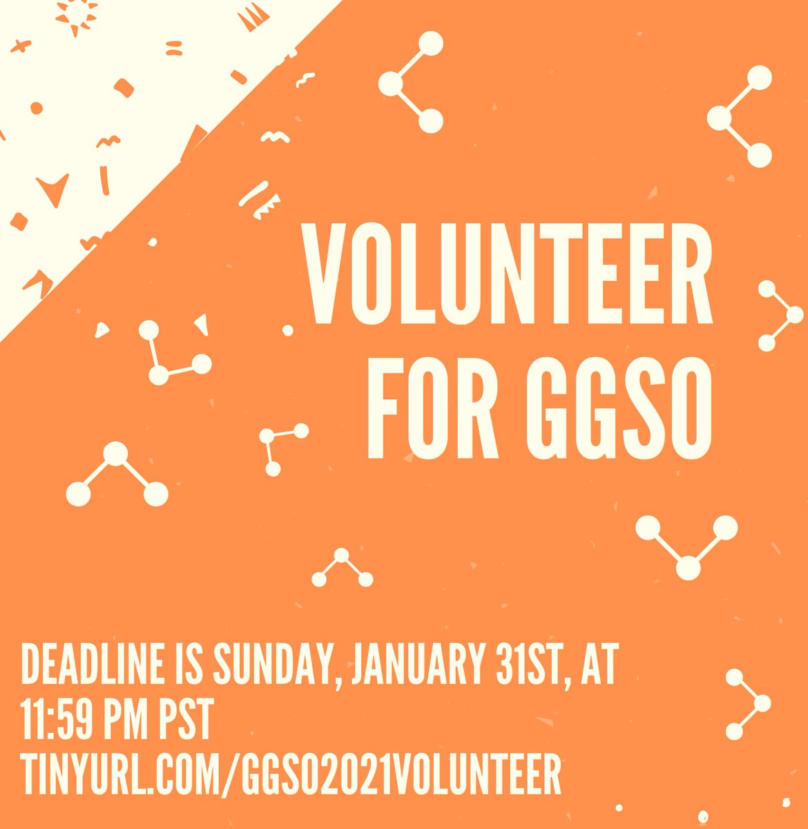 goldengateso's tweet photo. General Volunteer applications for our 2021 GGSO tournament are closing soon! The deadline to apply has been extended and is now on Sunday, January 31st at 11:59 PM PST. All volunteers will receive a FREE T-shirt! Apply now via this link: https://t.co/JueTFd3dKH #GGSO2021 https://t.co/LyZqKgTCd1