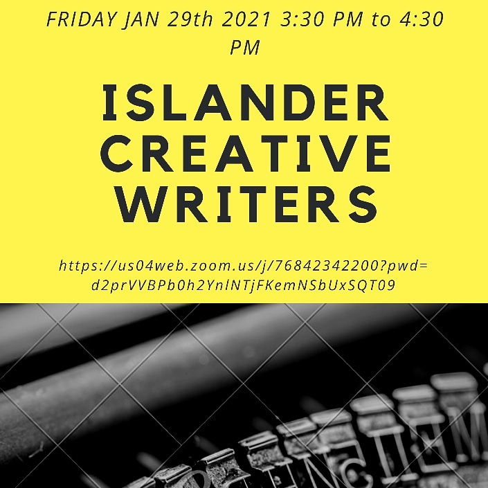 ic_writers's tweet photo. This Friday, Islander Creative Writers will be having our first meeting of the year! 

We look forward to discussing plans for the upcoming semester to keep our community growing and to cultivate a place where we can gather to inspire each other to write despite unpredictable https://t.co/qRBrkSIZHY