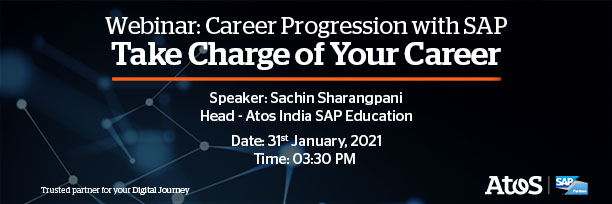 AtosSap's tweet photo. With great delight, we invite you to this webinar by Atos on Sunday, 31st January, 2021 from 3.30 pm – 05.30 pm. Register Free - https://t.co/G9A1rBmU9g

Attend our webinar "Career progression with SAP" https://t.co/1wBpJxHKse