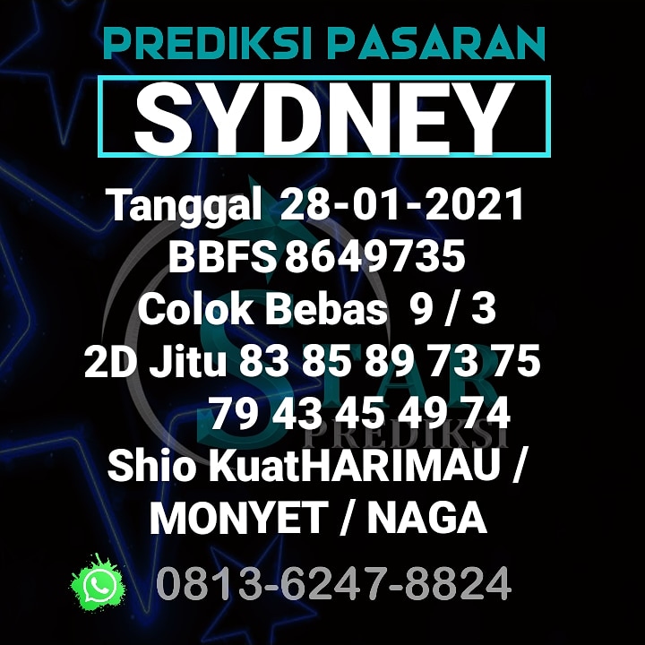 Prediksi Sydney Hari kamisTanggal 28 Januari 2021

Semoga JP dan tetap ups (Utamakan Prediksi Sendiri)
Info prediksi lainnya: 0813-6247-8824

#prediksisydney #paitosydney #sydney #angkajitusydney #bocoransydney #sdyjitu #prediksipaitosydney #rumusprediksisydney
