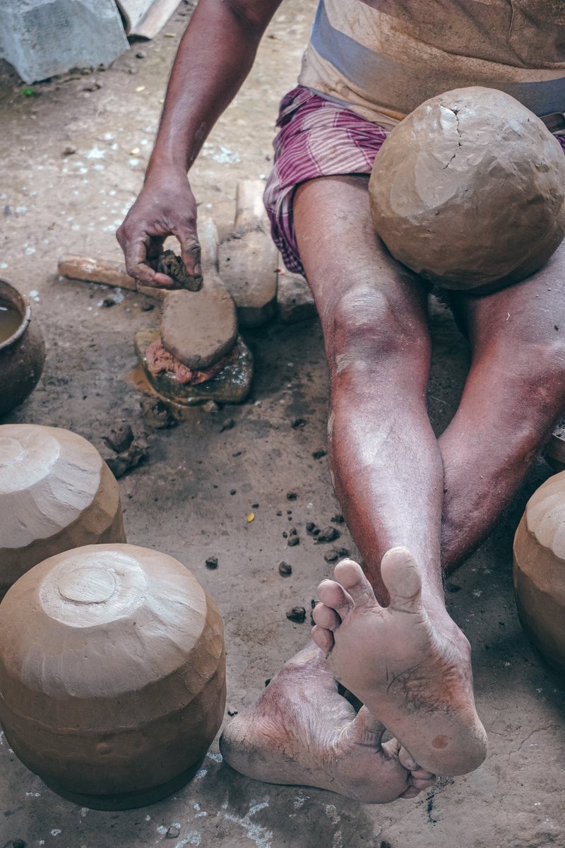 The process is done with a lot of care so that these pots are ready and strong enough to not only be cooked in,but also to be used as serving vessels and still maintain their structural integrity.The people involved in this process take immense pride in the work that they do.