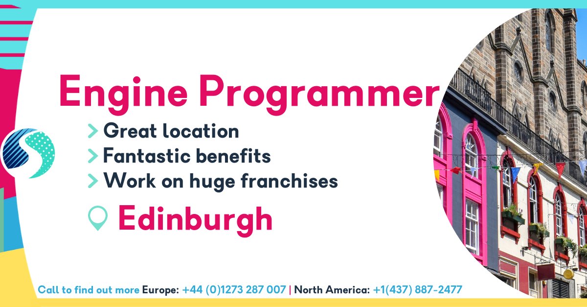 SkillsearchJobs's tweet photo. #EngineProgrammer looking for a step up in your career? Look no further! Click the link to check out this role in #Edinburgh at a world famous studio working on some of the biggest franchises in games!

#Gamesjobs #GamesDevJobs #GameDev #GameEngine https://t.co/jdN7O5utr2 https://t.co/4PStSeJG63