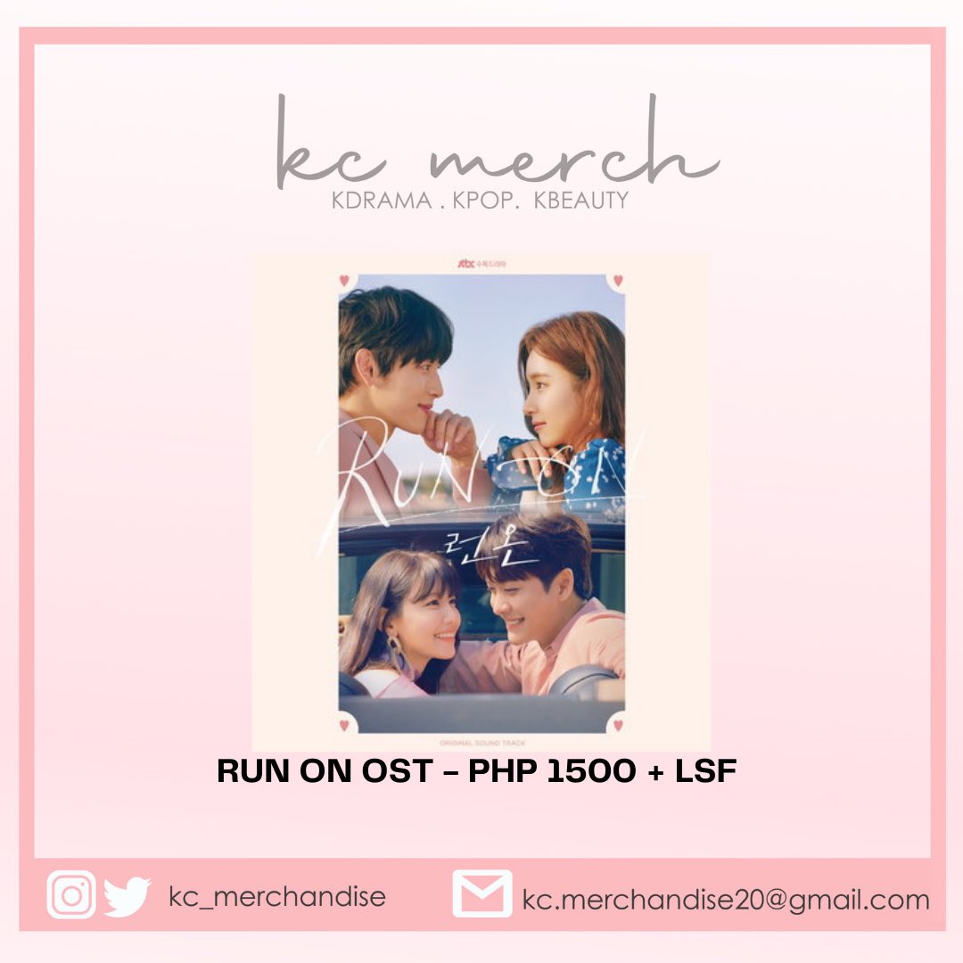kc_merchandise's tweet photo. Run On OST
PHP 1500 + LSF
EDA: March 4th Week - April
#RunOn #ImSiwan #ShinSeKyung #SooYoung #KangTaeOh #JTBC #KCMerch https://t.co/9VcfHNbtVJ