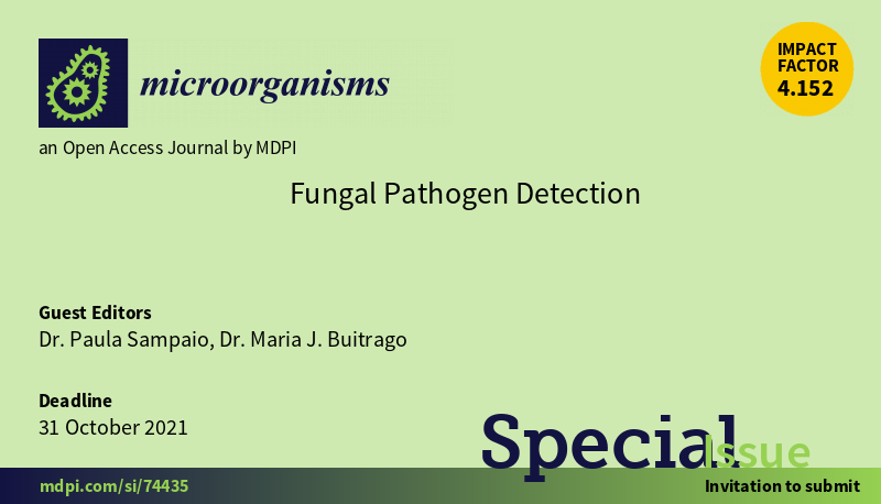 #Microorganisms is preparing a #SpecialEdition related to the identification of #pathogenicfungi. All researchers are invited to participate. Paula Sampaio, a researcher at #CBMA, is one of the guest editors. 👇bit.ly/3cgkguc