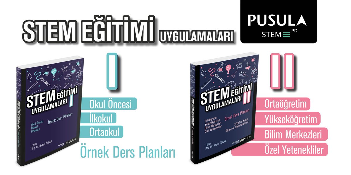 Alanında uzman uygulayıcıların  farklı bakış açılarıyla örnek uygulamalarını; iki ciltte toplam 10 bölüm, 56 etkinlik olarak paylaştıkları 'STEM Eğitimi Uygulamaları' kitapları kitabevleri, internet satış siteleri ve pusula.com'da. #stem #stemgelecektir #kitap