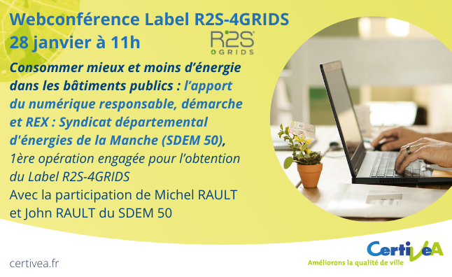 CERTIVEA_'s tweet photo. đïž#Webinar CertivĂ©a - 28/01 Ă 11h
#LabelR2S #4GRIDS : Consommer mieux et moins dâĂ©nergie dans les bĂątiments publics : lâapport du #numĂ©riqueresponsable, dĂ©marche et retours d'exp. de @sdem_50
Inscrivez-vousâĄïžhttps://t.co/x6vb4m5ZFK
#performanceénergétique #flexibilitéénergétique https://t.co/4JYcdixvdk